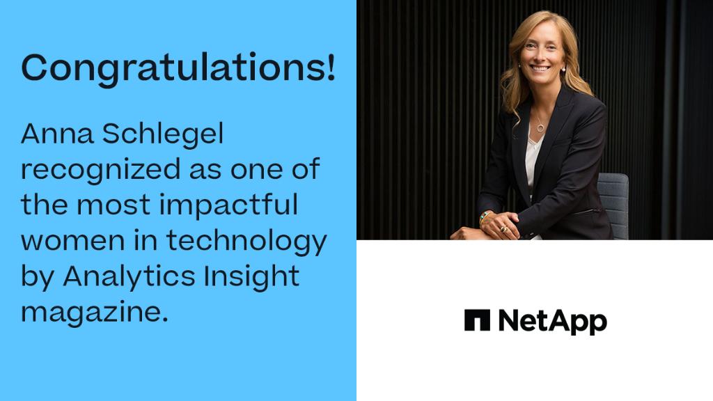 NetApp's tweet photo. Our very own @annapapallona, VP of Global Portfolio to Market Lifecycle, is elevating the cloud experience by imparting an adaptive culture of leadership and innovation. Check out her full cover story on @analyticsinme here: https://t.co/NBXnXXSN5u https://t.co/kGjIwBzXkZ