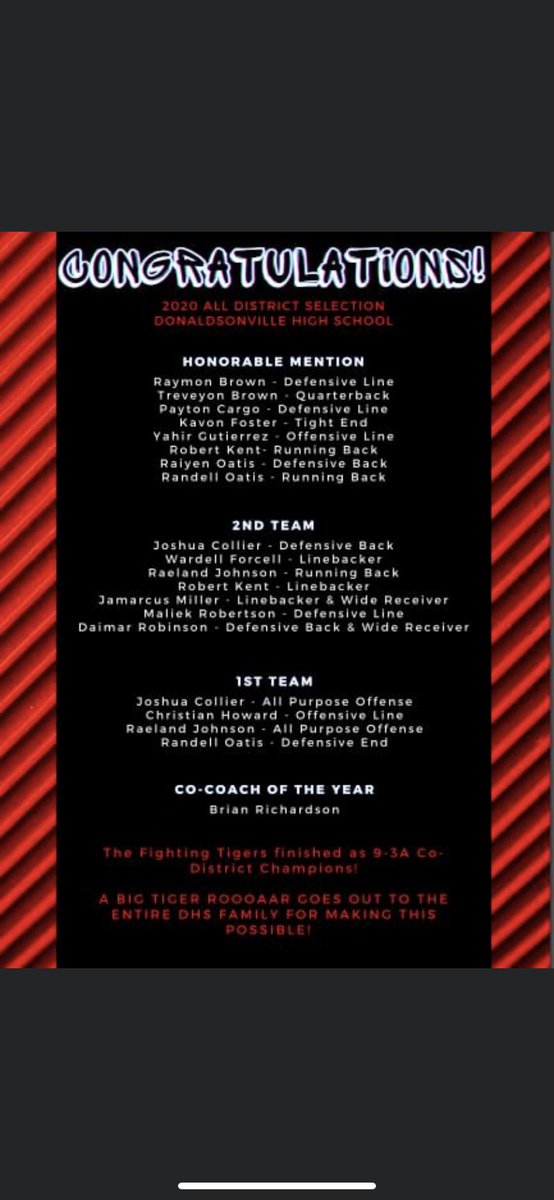 Donaldsonville High Athletics tweet media
