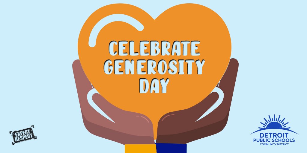Detroitk12's tweet image. December’s #ExpectRespect character trait is #Generosity. We're calling on community and those who are able to donate to our families in need on #GenerosityDay Dec. 16. You can drop off new hygiene products, clothing and more at a location nearest you.  bit.ly/3moAra5