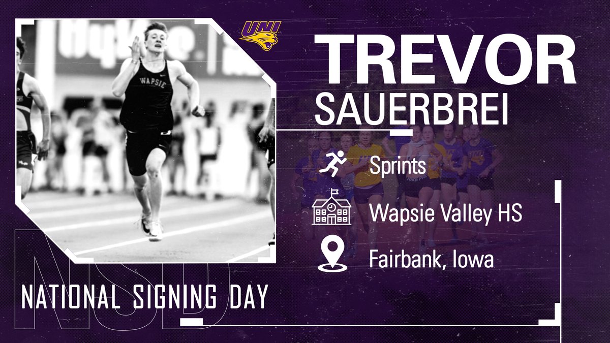 We are excited to welcome <a href="/SauerbreiTrevor/">Trevor Sauerbrei</a> to the Panther family. He is a three-sport athlete for Wapsie Valley where he was a standout track, football and baseball player. He will run sprints for UNI.

#UNIFight #NSD