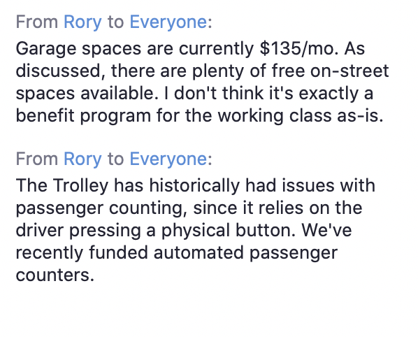 leaving the chat open to rory is actually a public good