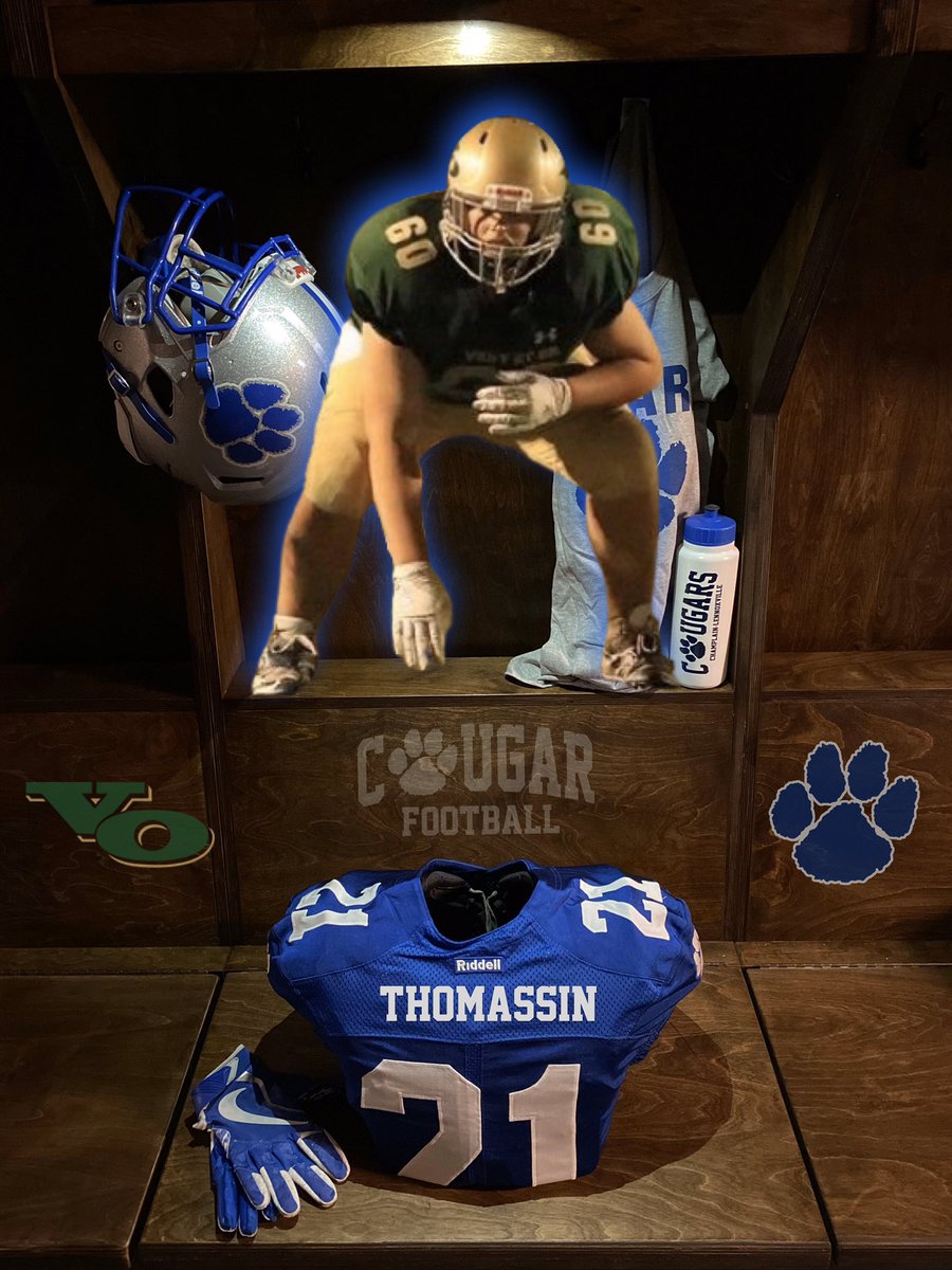 Football: ⚪️🔵 2021 Recruitment 💥 Charles-Hugo Thomassin Welcome to the Cougar Family! ℹ️ Vert et Or Football Séminaire St-Joseph ✅ 6'0' 250lbs ⚠ Team Captain 2019 Check out his highlight ⬇️ hudl.com/v/2EXZgr #cougarpride #bleedblue #reload #colldiv1