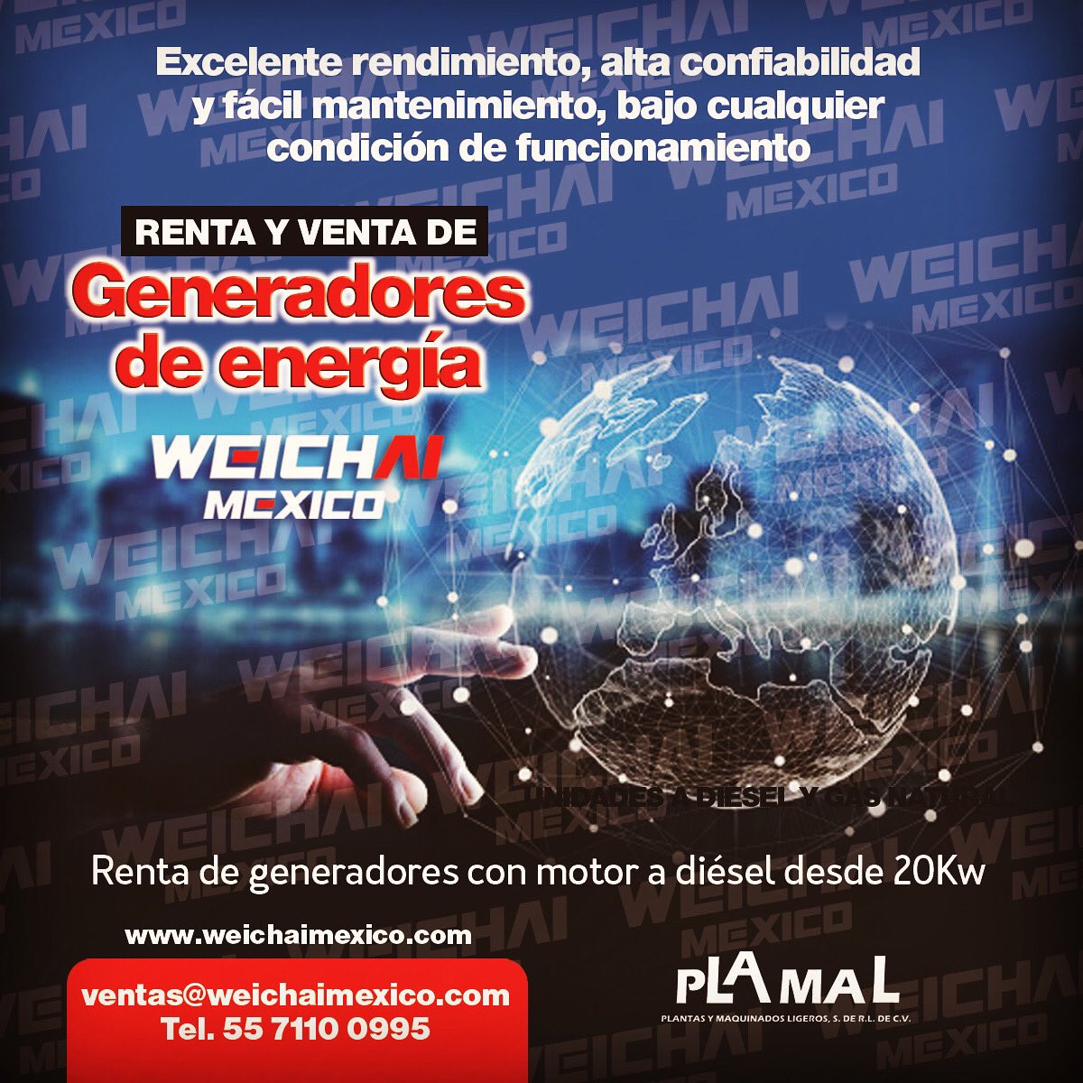 WeichaiMexico's tweet photo. Porque gran parte de la productividad depende de la electricidad asegura su suministro adecuado #weichai #weichaimexico #generadorelectrico #energía #plamal #energialimpia #ecologia https://t.co/nIaInsJjxh