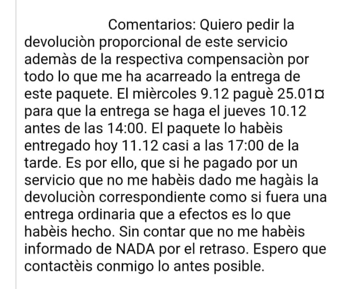 dessyremr's tweet photo. @CorreosExpress @CorreosAtiende @Correos @Cex_responde os parece normal vuestra respuesta a mi reclamación? Reclamo por haber pagado el envío más caro y no habéis cumplido con el plazo y me contestáis que está entregado! Qué clase de atención al cliente tenéis??? https://t.co/gT1Lu4W0C7
