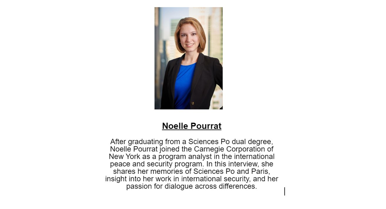 Noelle Pourrat on Twitter: "Thanks to the @ScPoAmericanF for doing this  alumni profile in which I got to reflect on how Sciences Po shaped my  career path and what I've learned in