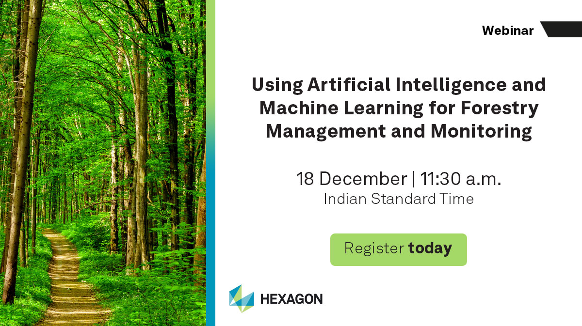 HexagonSIG's tweet photo. In our upcoming #forestry webinar, let's discuss how #AI and machine learning can help address some of the industry's biggest challenges. Register now: https://t.co/Ck5UJC25DG https://t.co/YqpUlSCNO0
