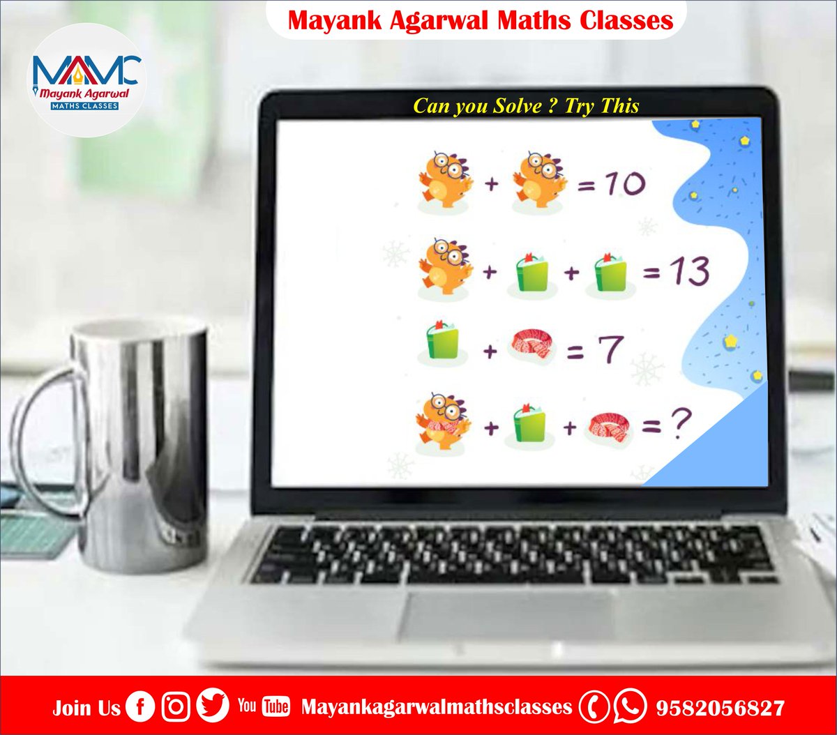 mayankclasses's tweet image. Quiz of the Day
#Mathematics  #LogicalReasoning
#Statistics #videolecture
#onlineclasses