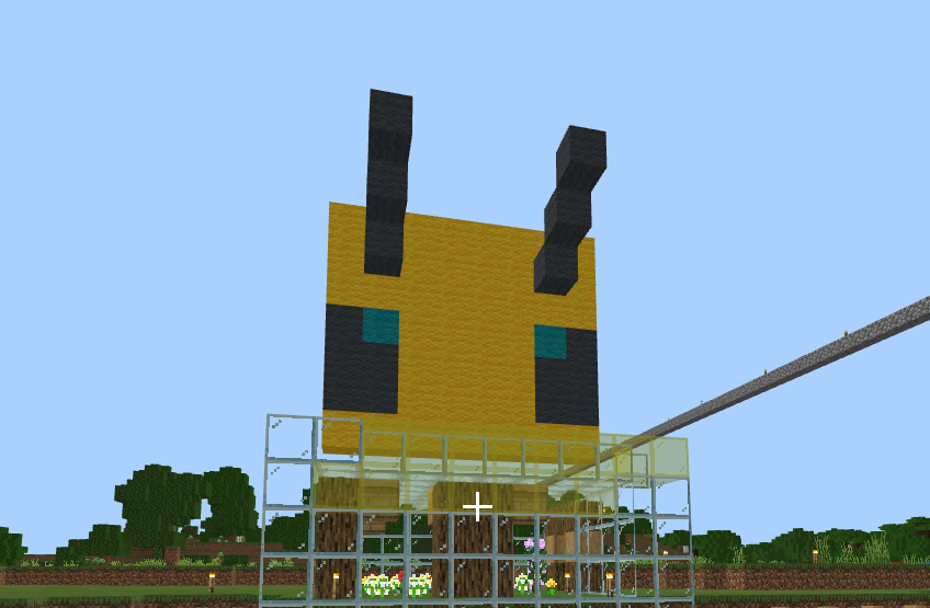 湯どうふ 再浮上 ハチ育て 叩いたり逃げられたり巣箱に入ってくれなかったり 乗り越えて ようやく定着してくれました 増やすぞ マインクラフト マイクラ