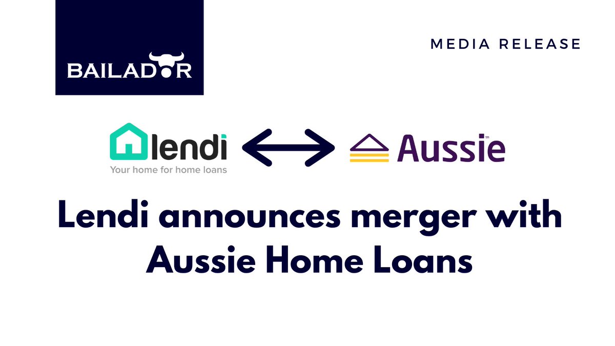 Bailador Technology Investments (@bailadorvc) on Twitter photo Bailador portfolio company <a href="/lendiau/">Lendi.com.au</a> has today announced it will merge with Aussie Home Loans. Congratulations to Lendi and team on achieving this major milestone! Read more: bit.ly/37n4VVO
#ASX #Bailador #venturecapital #investing #austech #fintech Bailador portfolio company <a href="/lendiau/">Lendi.com.au</a> has today announced it will merge with Aussie Home Loans. Congratulations to Lendi and team on achieving this major milestone! Read more: bit.ly/37n4VVO
#ASX #Bailador #venturecapital #investing #austech #fintech