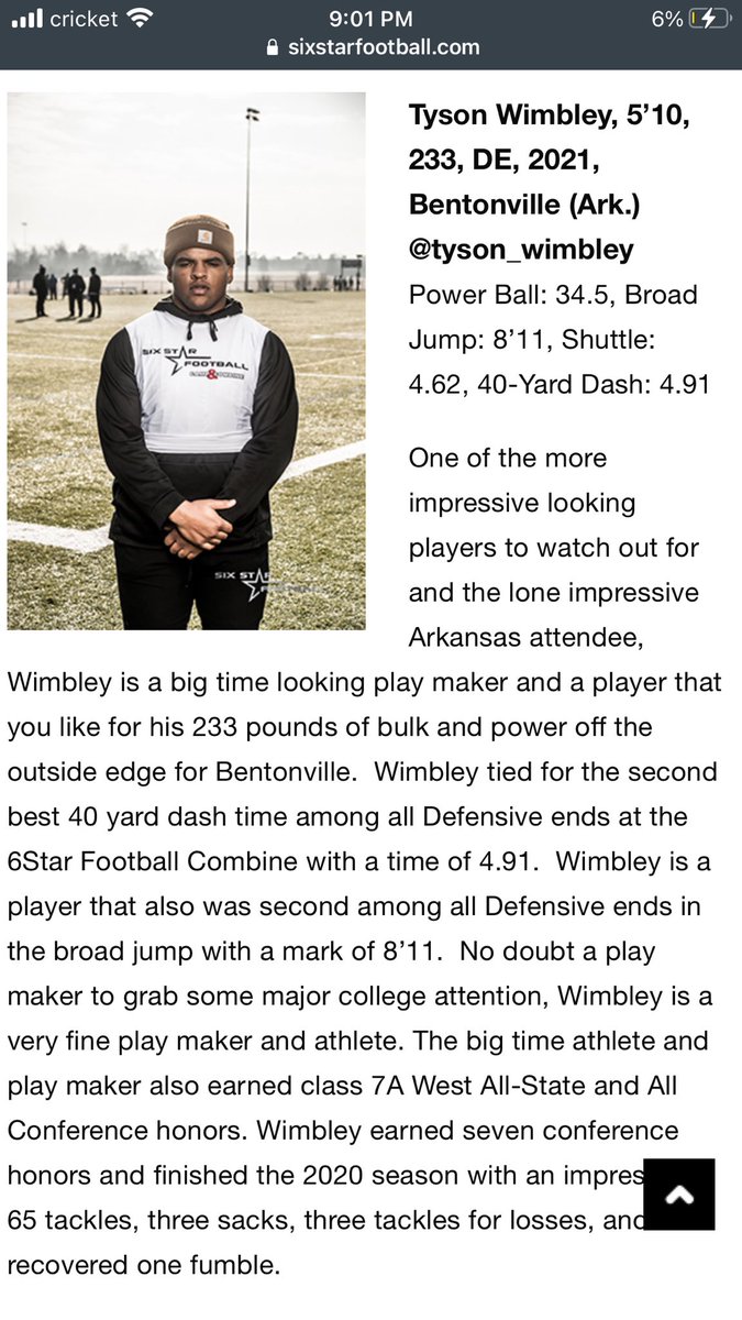 tyson_wimbley's tweet photo. Thank you @6starfootballMO for the opportunity and the love🗣🚀 https://t.co/6ak9HZj3CQ