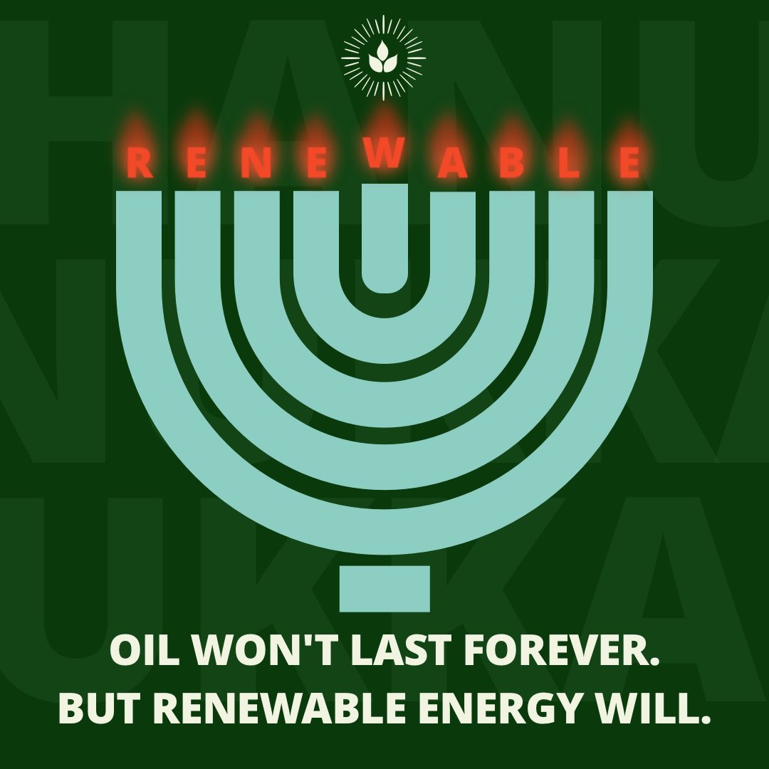 This #Hannukah, commit to fight for 100% clean energy. Because oil won't last forever, but renewable energy will. Sign on to the 10 #SacredPeopleSacredEarth Demands and get ready to join us on March 11 for the largest faith-based climate mobilization yet.

greenfaith.org/take-action/sa…