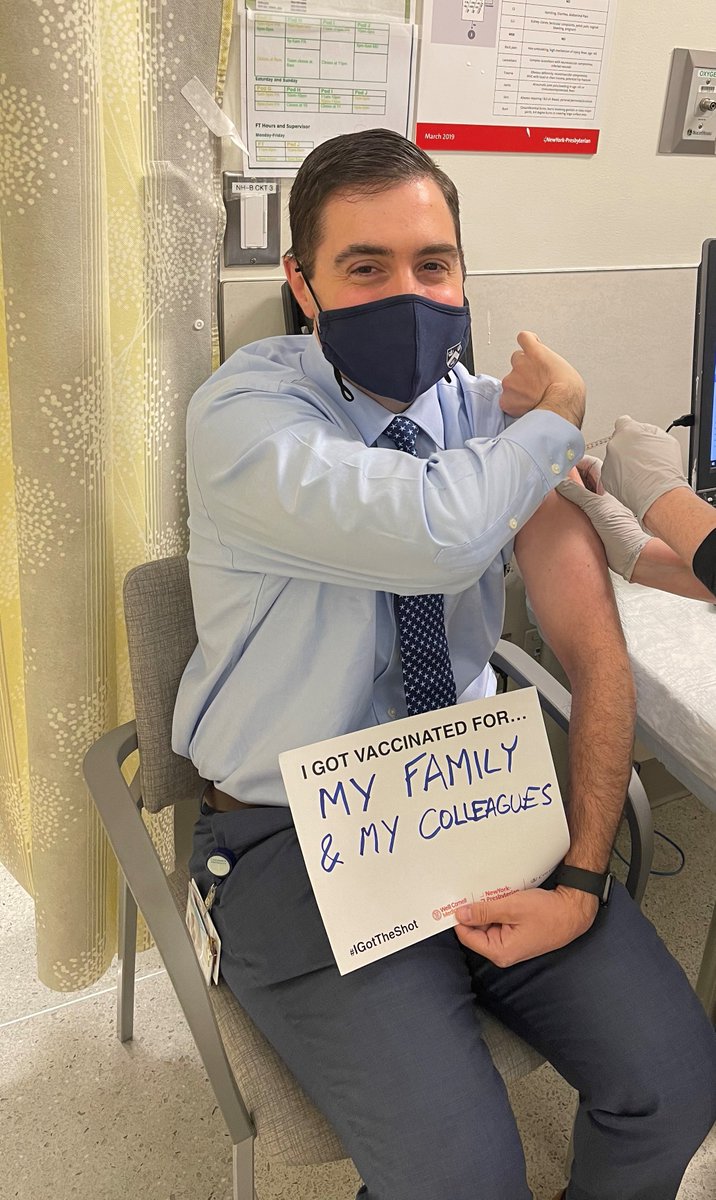 #IGotTheShot for my family, including the most supportive partner of 2020 <a href="/JamesLukeDavid/">JamesLukeDavid</a>, and my colleagues, who have ALWAYS been heroes. <a href="/nyphospital/">NewYork-Presbyterian</a> <a href="/ColumbiaMed/">Columbia Medicine</a> <a href="/TeamColumbiaED/">Team Columbia ED</a> <a href="/EdS35817312/">Allen ED</a> <a href="/NYPLHDEM/">NYP LH DEM</a> <a href="/CHONY_ED/">MSCH ED</a>