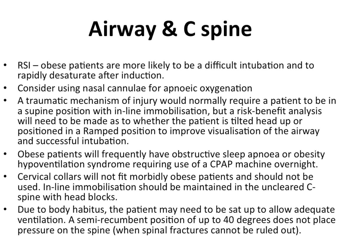 Here are some AcBCDE considerations when looking after a major trauma patient who is morbidly obese.