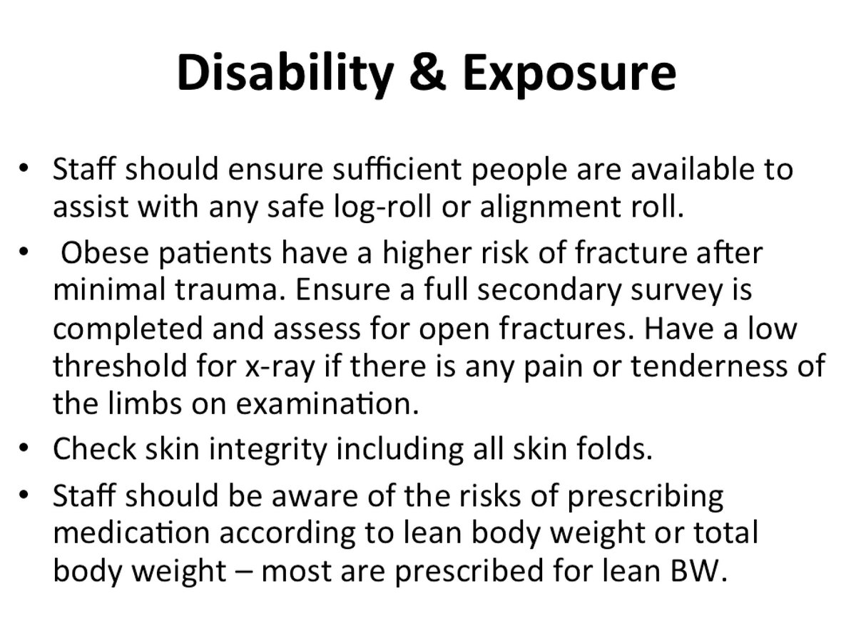 Here are some AcBCDE considerations when looking after a major trauma patient who is morbidly obese.