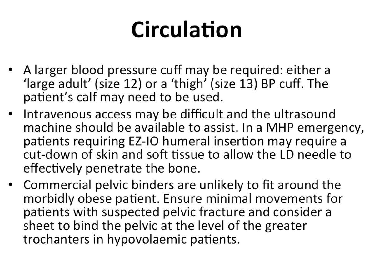 Here are some AcBCDE considerations when looking after a major trauma patient who is morbidly obese.