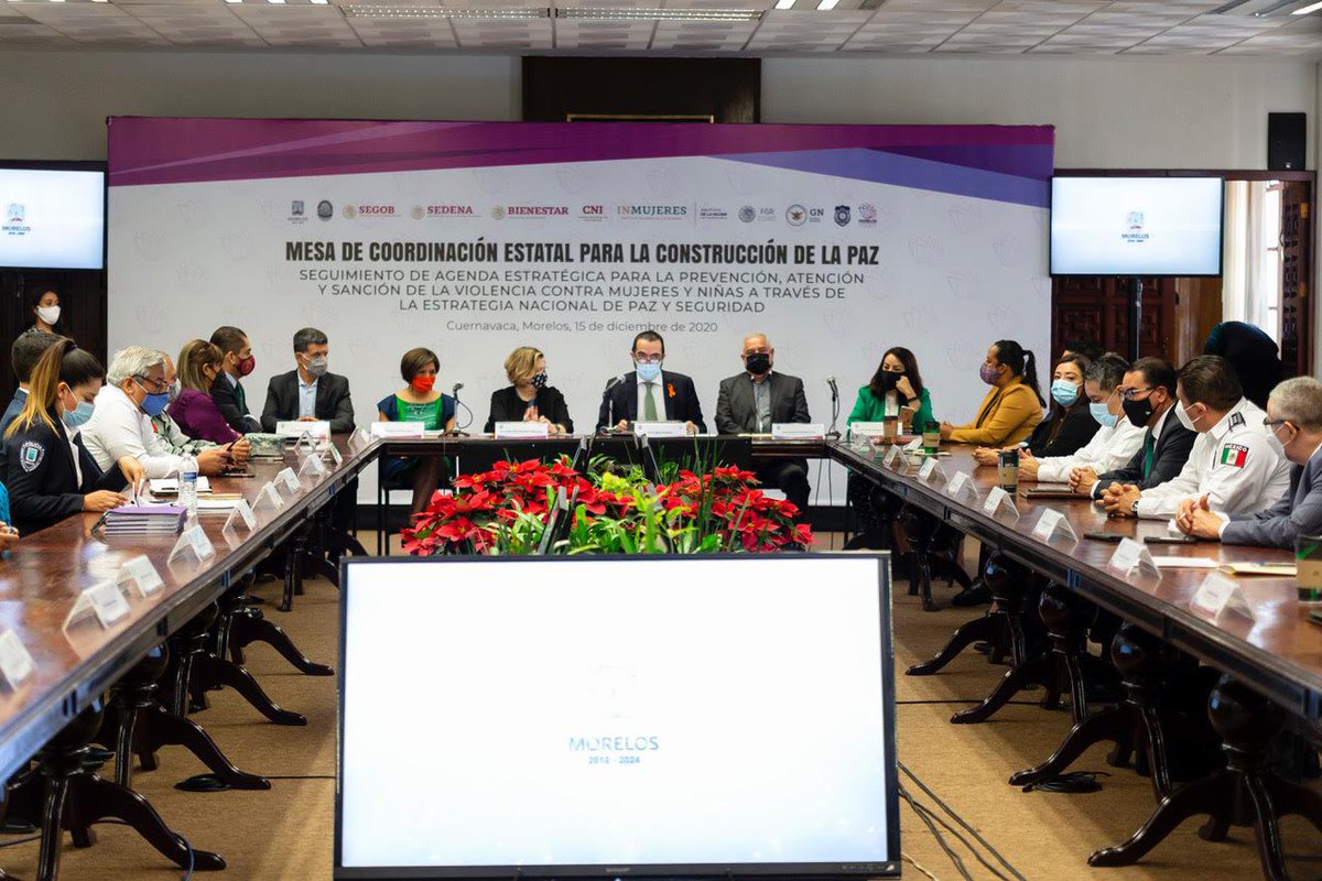 SG_Morelos's tweet photo. Gobierno Federal y Estatal reunidos para el seguimiento de la estrategia nacional contra la violencia de género
• La titular del Instituto Nacional de las Mujeres, @nadgasman, participó en la Mesa de Coordinación Estatal para la Construcción de la Paz https://t.co/hw2iRfNVk0 https://t.co/sil7k2x102