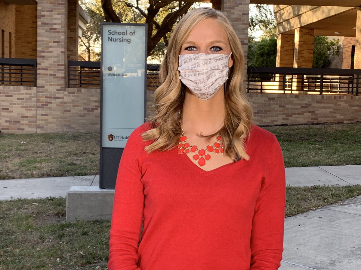 jeffjohnsey's tweet photo. KENS TV’s Leah Durain before and after the lighting process at 5pm at UTHSCA School of Nursing live shot. https://t.co/UvtH9KjCdg