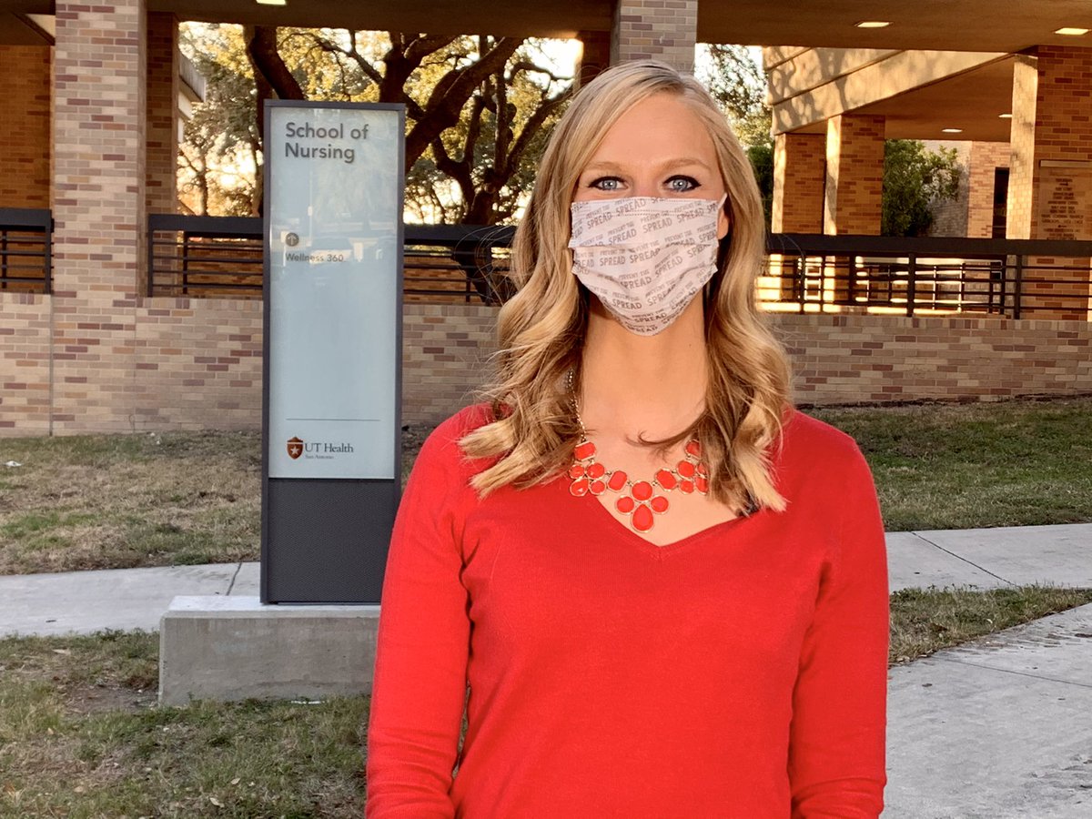 jeffjohnsey's tweet photo. KENS TV’s Leah Durain before and after the lighting process at 5pm at UTHSCA School of Nursing live shot. https://t.co/UvtH9KjCdg