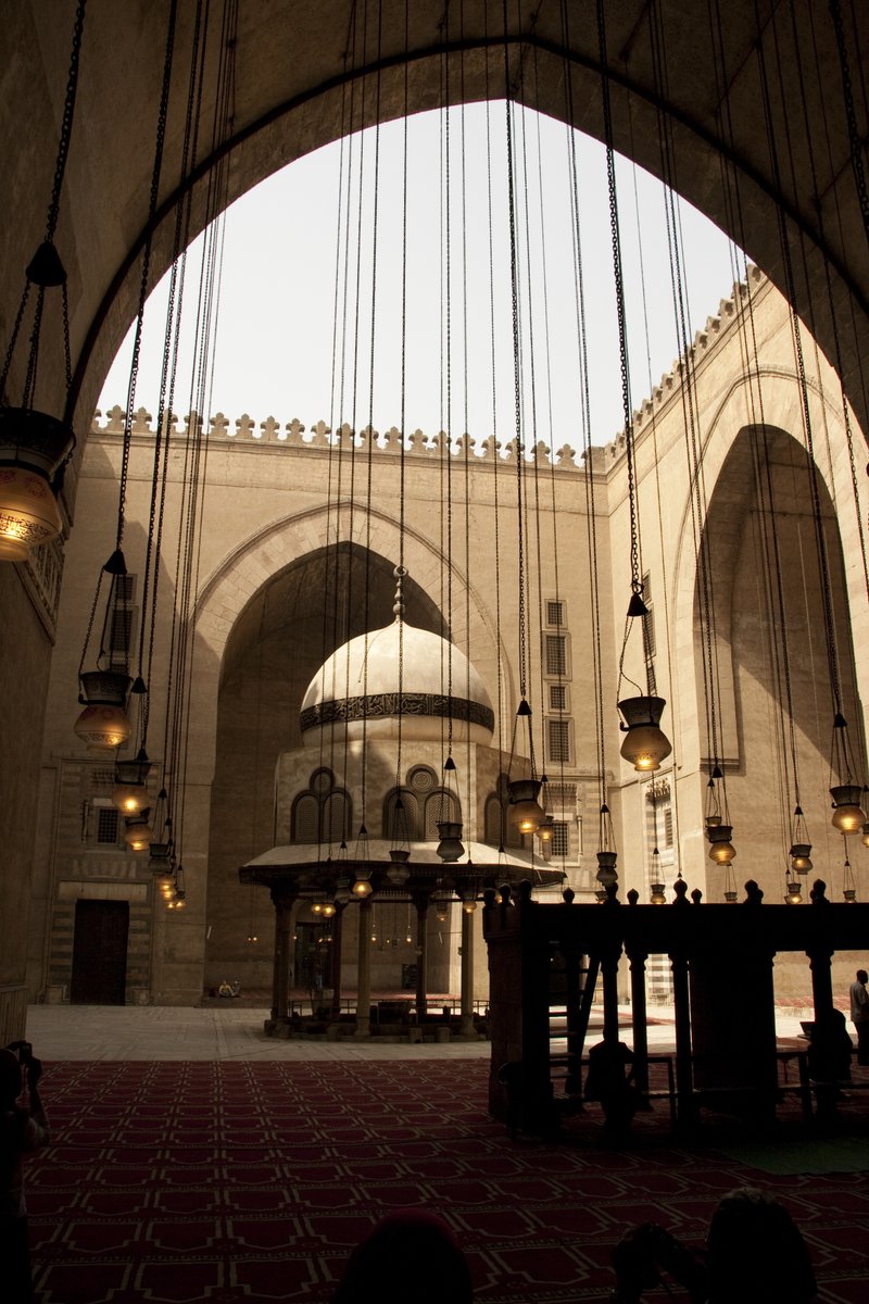 The Madrasa of Sultan Hassan, Cairo (1346-63). Construction never ceased, even during the Black Death when thousands of people died every day (Cairo lost at least 1/3 of its population). (8/28)