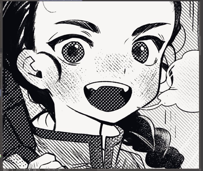 おじさんなんて斜線ほっぺがすきすぎてわざわざ頬の赤らみレイヤーのトーンを点から斜線にしてるぞ! 