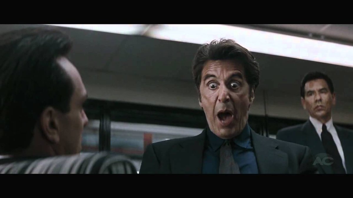 Similarly, when Al Pacino's Vincent Hanna explains to Hank Azaria's Allan Marciano why he "got mixed up with that broad", Pacino clearly almost says she's got a "GREAT BIG ASS" but, whether confused by his own wild hand gestures or just flunking the line, says "great... ass" (4/)