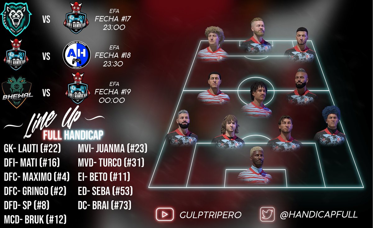 🔴🔵 LLEGO EL DIA 🔵🔴

🕚23:00⚽
👹🍻🆚 <a href="/BotTeam_es/">BotTeam</a> 

🕦23:30⚽
👹🍻🆚 <a href="/AAHIesa/">Asado al Horno ⚽️🎮</a>

🕛00:00⚽
👹🍻🆚 @BhewalGaming

<a href="/IESAFIFAar/">IESA Argentina</a> 

#JUEGUENCOMOHINCHAS 💪👹🍻