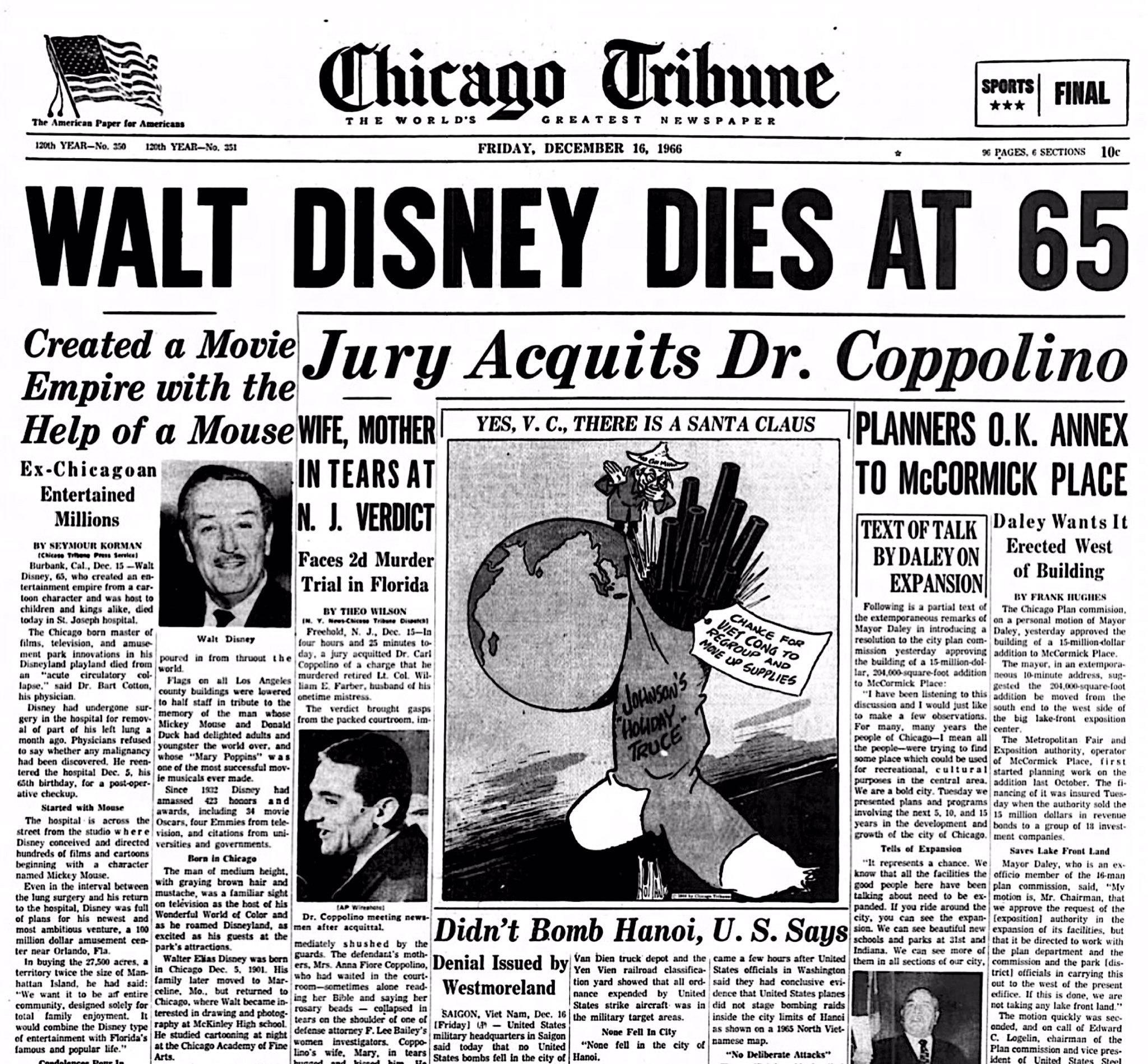 Walt Disney died at the age of 65