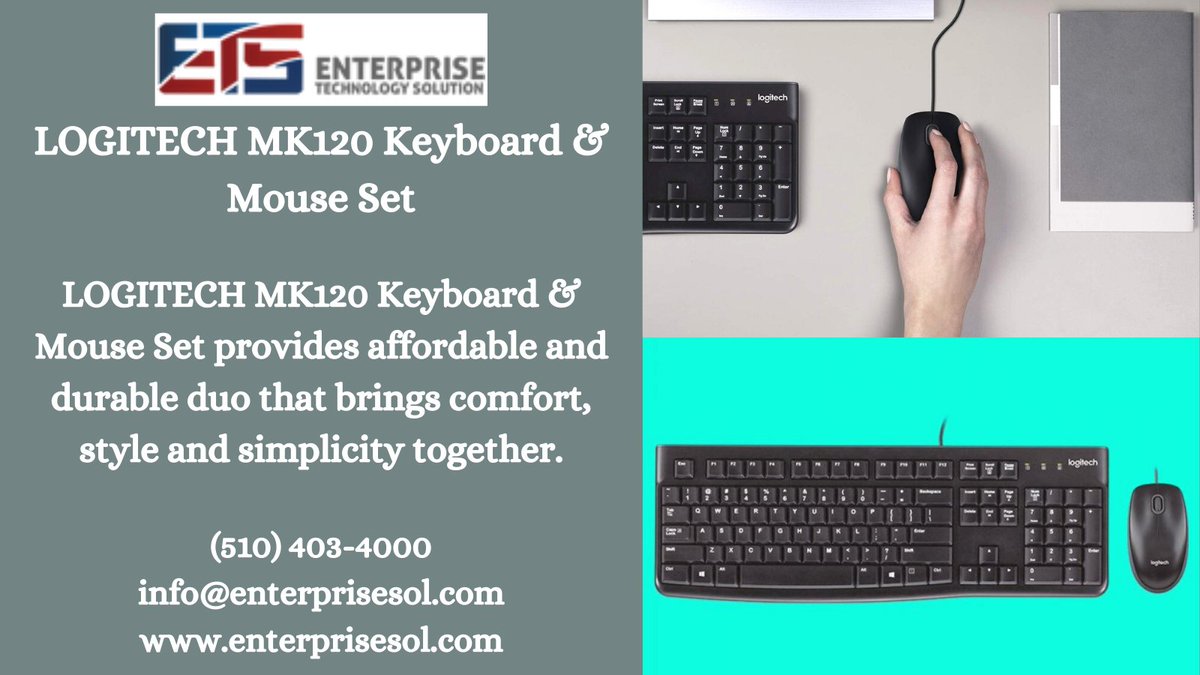 LOGITECH MK120 Keyboard &amp; Mouse Set provides affordable and durable duo that brings comfort, style and simplicity together.

#Enterprise #Technology #Solutions #infrastructure #Business #LOGITECH #Keyboard #Mouse #sets #professional #sewp