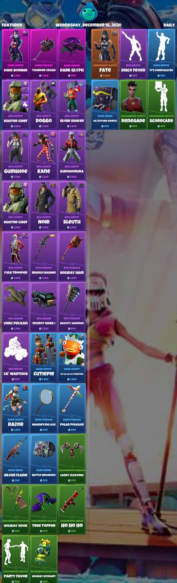 fnbrleaksar's tweet photo. #Fortnite Item Shop for Wednesday, December 16, 2020

Support-a-Creator Code: . https://t.co/3cRrPzLsPM