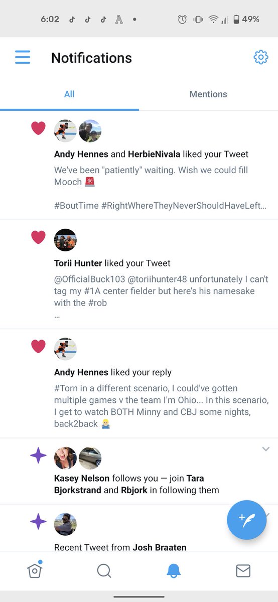 Bjork20's tweet photo. Thank you to @HerbieNivala and @AndyHennes for their minimal (appropriately) interest in ANYTHING I put on Twitter but my favorite 2020 twitter ❤️ of the year goes to @toriihunter48 #MadeMyDay #37GoingOn12 #GetToKnowEm #TwinsTerritory https://t.co/nKChCMZcoR