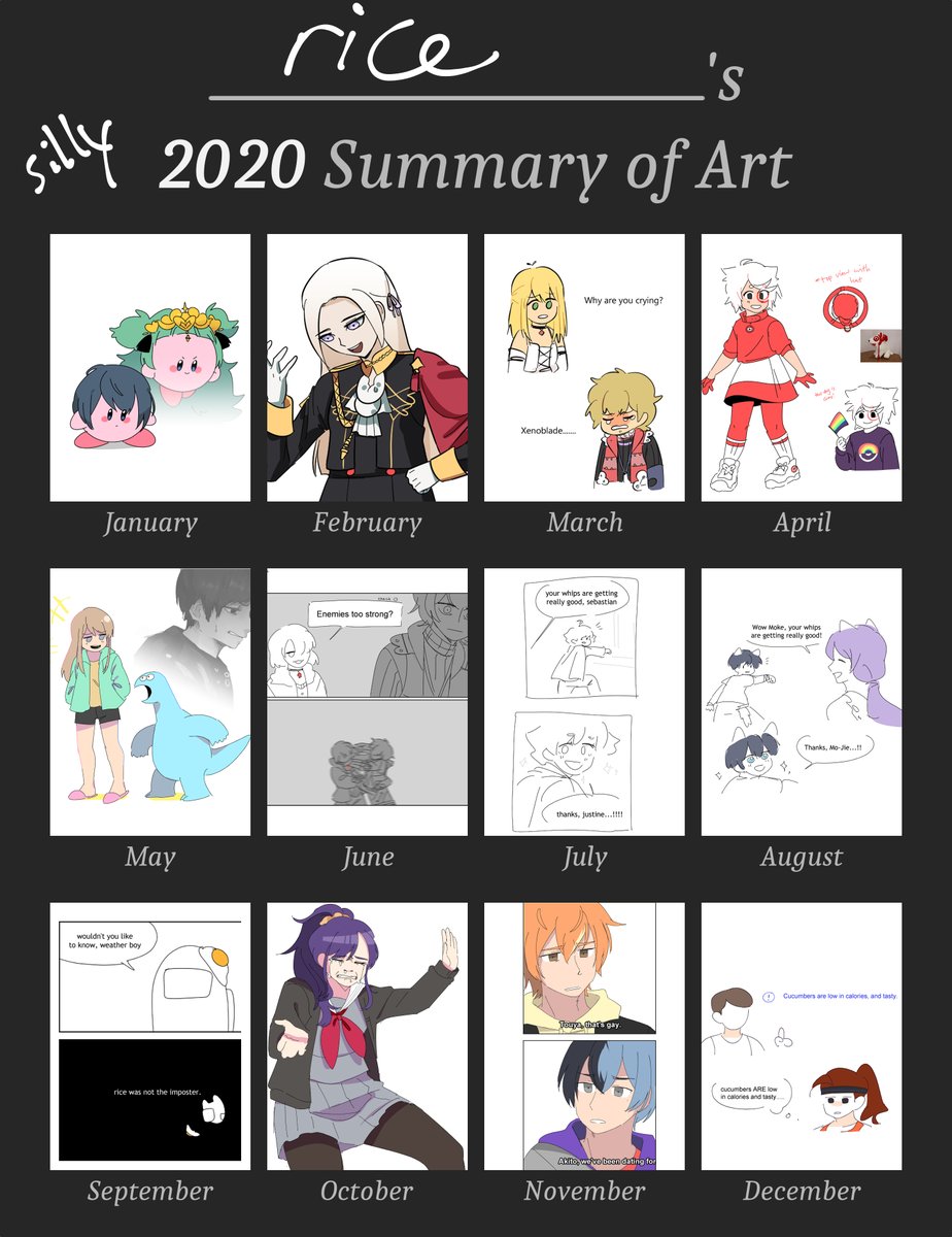 thanks for sticking around this year, and i hope you'll stick around for next year, too. honestly last year's cursed summary of art was probably peak but this year's alright. man . i need to finish playing XBDE
