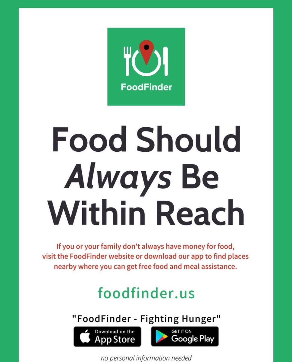 cliftonridge's tweet photo. FoodFinder is a free mobile/web app created by a graduate of Georgia public schools allowing families to find food distribution sites based on location.

https://t.co/ExiSSRMlF8 https://t.co/WwjbSg1XZN