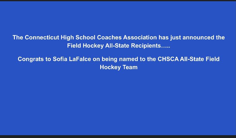 LudloweSports's tweet photo. The @CTHSCA has just announced the All-State Field Hockey team. Congrats to Sofia! https://t.co/WuJB60od0K