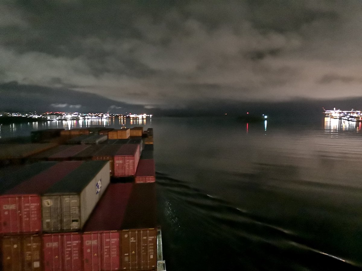 One of the benefits the #halifaxpilots experience on assignment at 1 AM. A beautiful city skyline, as seen from our perspective on the container vessel YM ENLIGHTENMENT. #shipsaremoving #marinepilot  #halifax #Canada
#economy #shipping