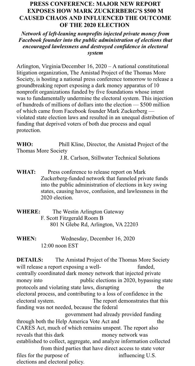 We’re hosting a national press conference tomorrow to release a groundbreaking report exposing a dark money apparatus of 10 nonprofit organizations funded by five foundations whose intent was to fundamentally undermine the electoral system.

Details below: