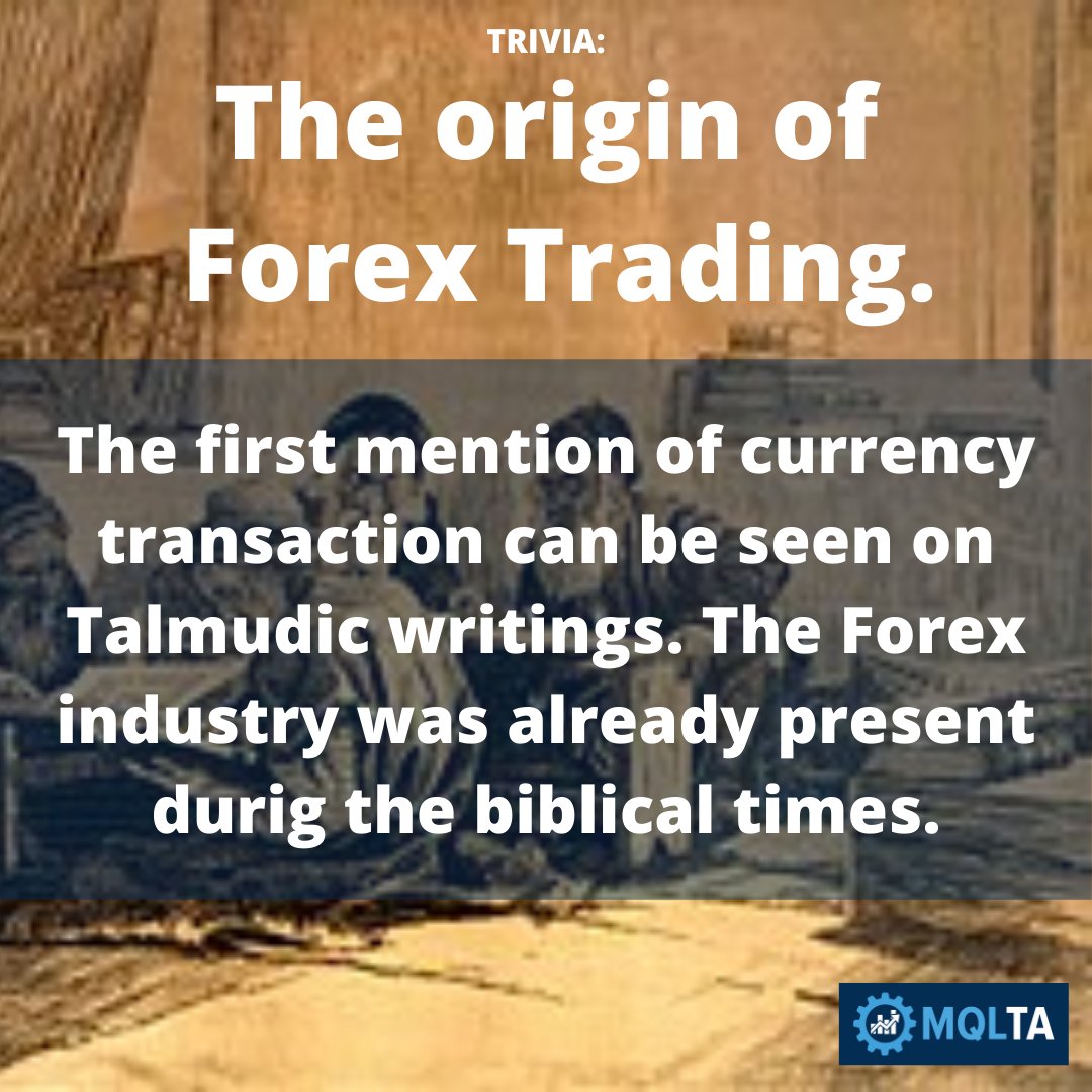 MQL4Trading's tweet image. The first mention of currency transaction can be seen on Talmudic writings. The Forex industry was already present durig the biblical times.