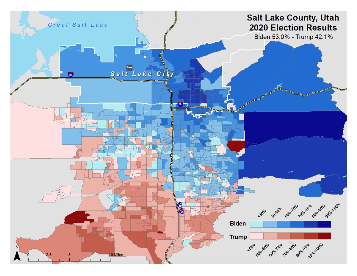 Net Dem (Biden vs Clinton) minus Rep (Trump 2020 vs 2016) vote swing in 1st BONUS LDS precinct!(1) SLC035 across st. from LDS Church Office Bldg HQ, home to many LDS General Authorities:2016: Clinton 42-Trump 32 - @EvanMcMullin 202020: Biden 60-Trump 36Net swing = +14 D(!)