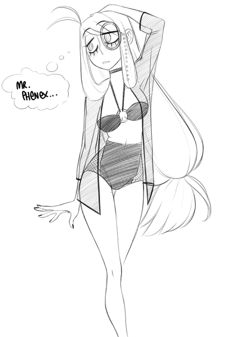 Ingrid wears only designer bathing suits 