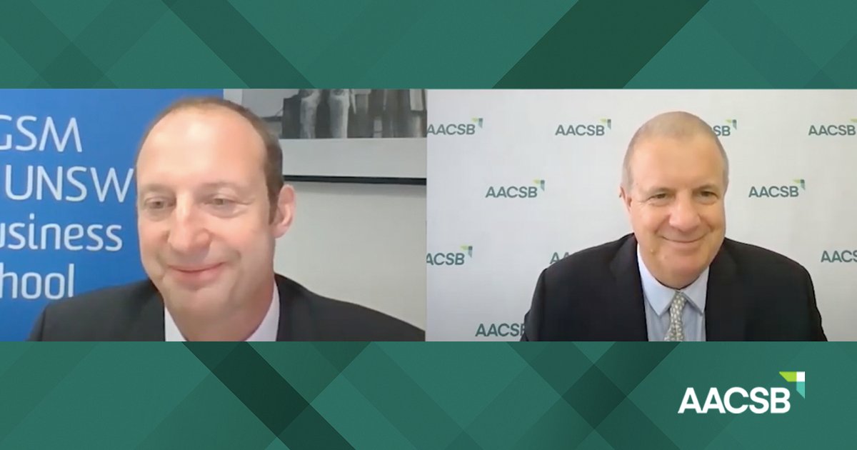 AACSB (@aacsb) on Twitter photo Nick Wailes, deputy dean and director of <a href="/UNSWAGSM/">AGSM at UNSW Business School</a>, and AACSB's chief officer of Asia Pacific, Geoff Perry, discuss how #businessschools can both model and foster inclusive leadership in their institutions. đź”— bit.ly/3nn49h3 Nick Wailes, deputy dean and director of <a href="/UNSWAGSM/">AGSM at UNSW Business School</a>, and AACSB's chief officer of Asia Pacific, Geoff Perry, discuss how #businessschools can both model and foster inclusive leadership in their institutions. đź”— bit.ly/3nn49h3