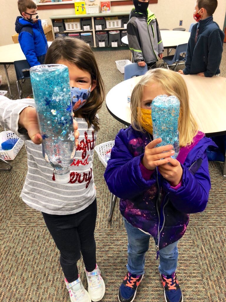 We had so much fun making winter sensory bottles! They turned out great!