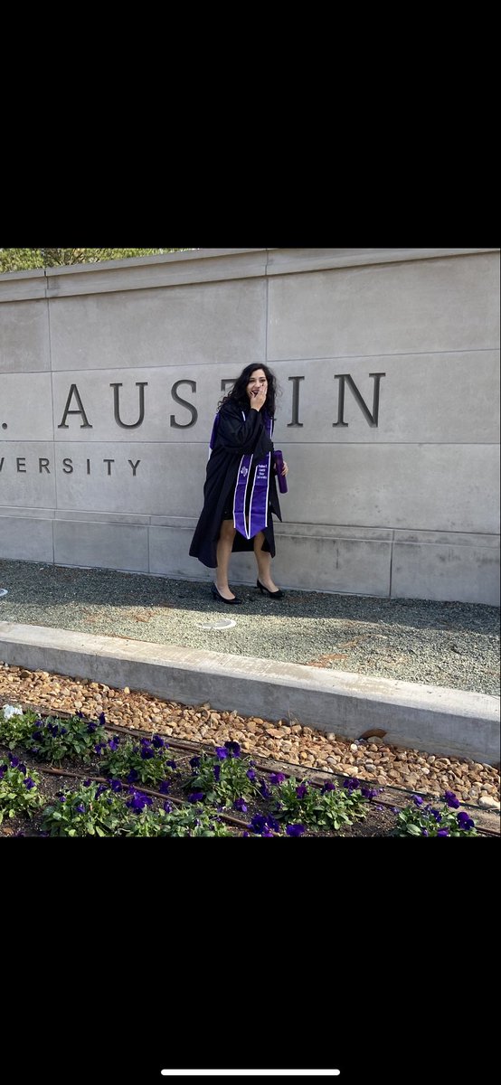 chas_tityy's tweet photo. Omg I am beyond excited to be done with my Master's in accounting! Cheers to a bright, happy future #sfa2020 https://t.co/ivzGPSzZi2