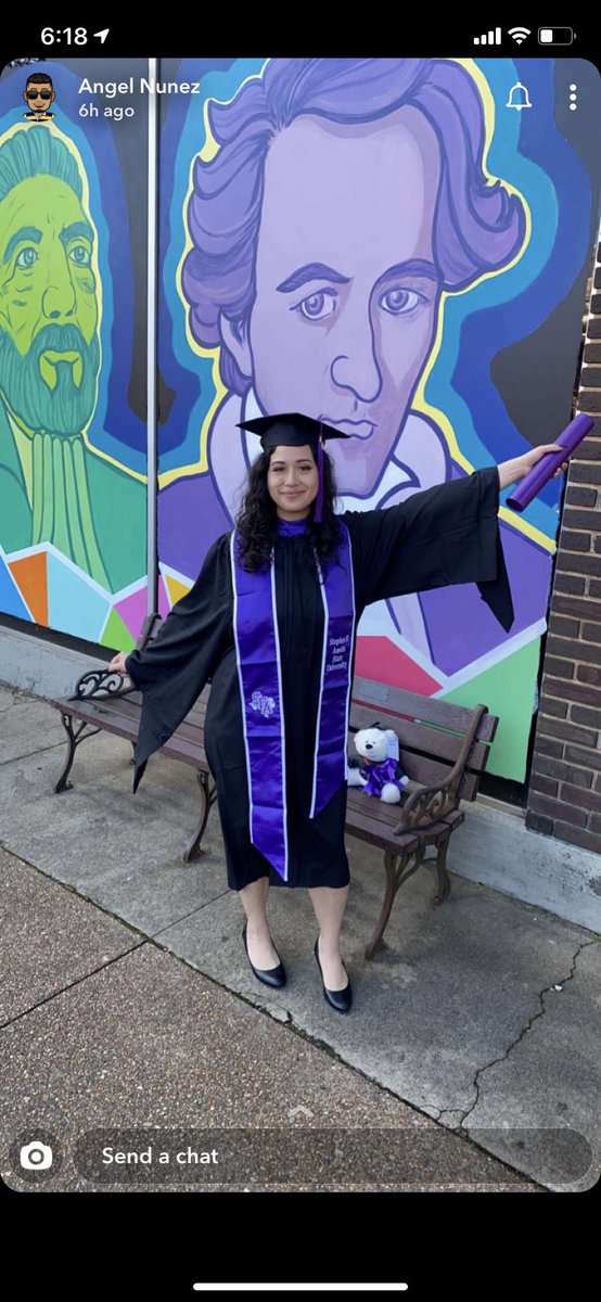 chas_tityy's tweet photo. Omg I am beyond excited to be done with my Master's in accounting! Cheers to a bright, happy future #sfa2020 https://t.co/ivzGPSzZi2