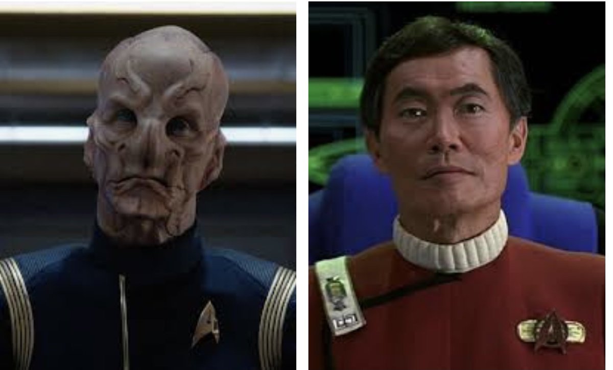 It’s a shame Discovery didn’t stay in the 23rd century long enough for these two to meet. Sarulu could have been quite the power couple. <a href="/GeorgeTakei/">George Takei</a> <a href="/actordougjones/">Doug Jones</a>