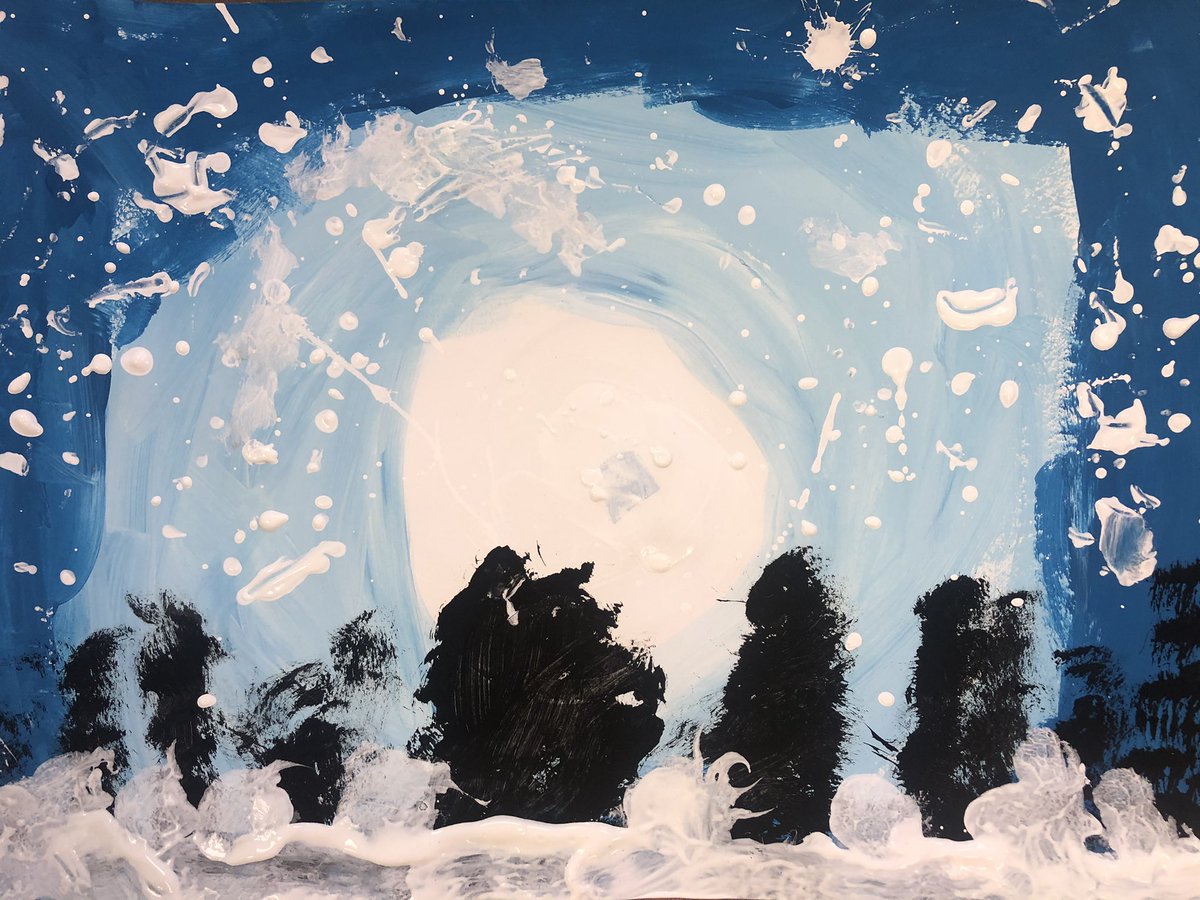TheresaFontana's tweet photo. 1st grade #hwsartists blew me away with their #winterscapes!! #valuelesson https://t.co/kg2BDmJJih