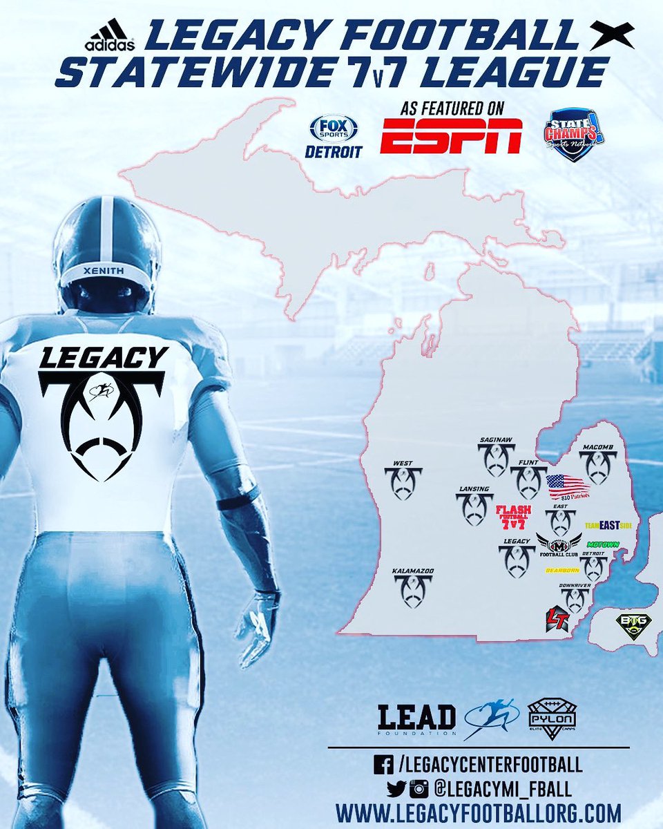 LegacyMI_FBall's tweet photo. Legacy Football is 100% committed to running our 7v7 Statewide Club League featuring 32 teams from across the state. Due to Covid restrictions we will be moving all tryouts to a virtual process! If you haven’t already Registered for Tryouts Click 
https://t.co/KectclKg3u… https://t.co/WNCxcldMbl