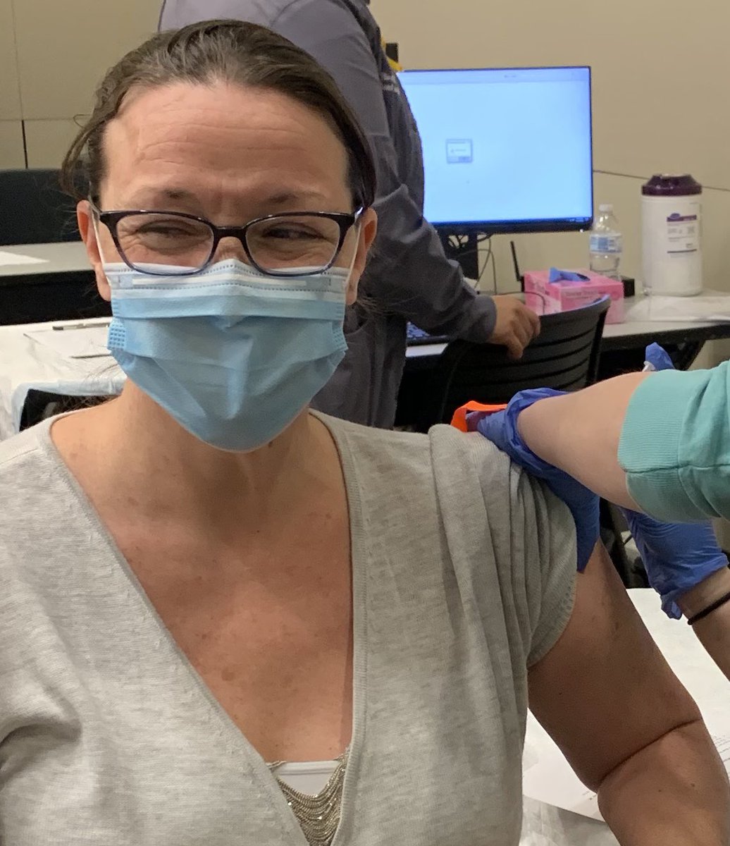 So excited to receive the first dose of the #CovidVaccine. <a href="/TexasChildrens/">Texas Children's</a>