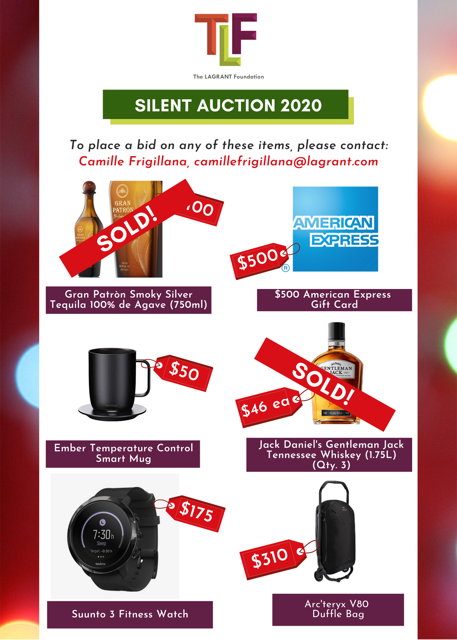 #IABCLA’s holiday happy hour THIS Thurs, 
Dec 17 @ 5:30pm PT will include a silent auction. 

Items for bid include a smart mug and a fitness watch — starting offers are in the attached graphic. To bid, email: camillefrigillana@lagrant.com. 

#LAGRANTFoundation #IABCLosAngeles