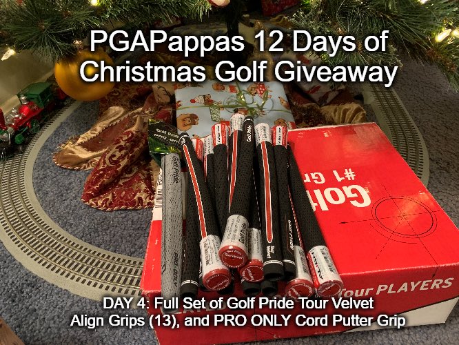 PGAPappas's tweet image. DAY 4: PGAPappas 12 Days of Christmas Golf Giveaway

🎁 FULL SET Golf Pride Tour Velvet Align Grips (13); and

🎁 Golf Pride PRO ONLY Cord Putter Grip (Green Star) 

To enter:
🎄 Retweet
🎄 Follow @PGAPappas and @golfpridegrips 

#ReleaseTheKringle! pgapappas.blogspot.com/2020/12/golf-p…