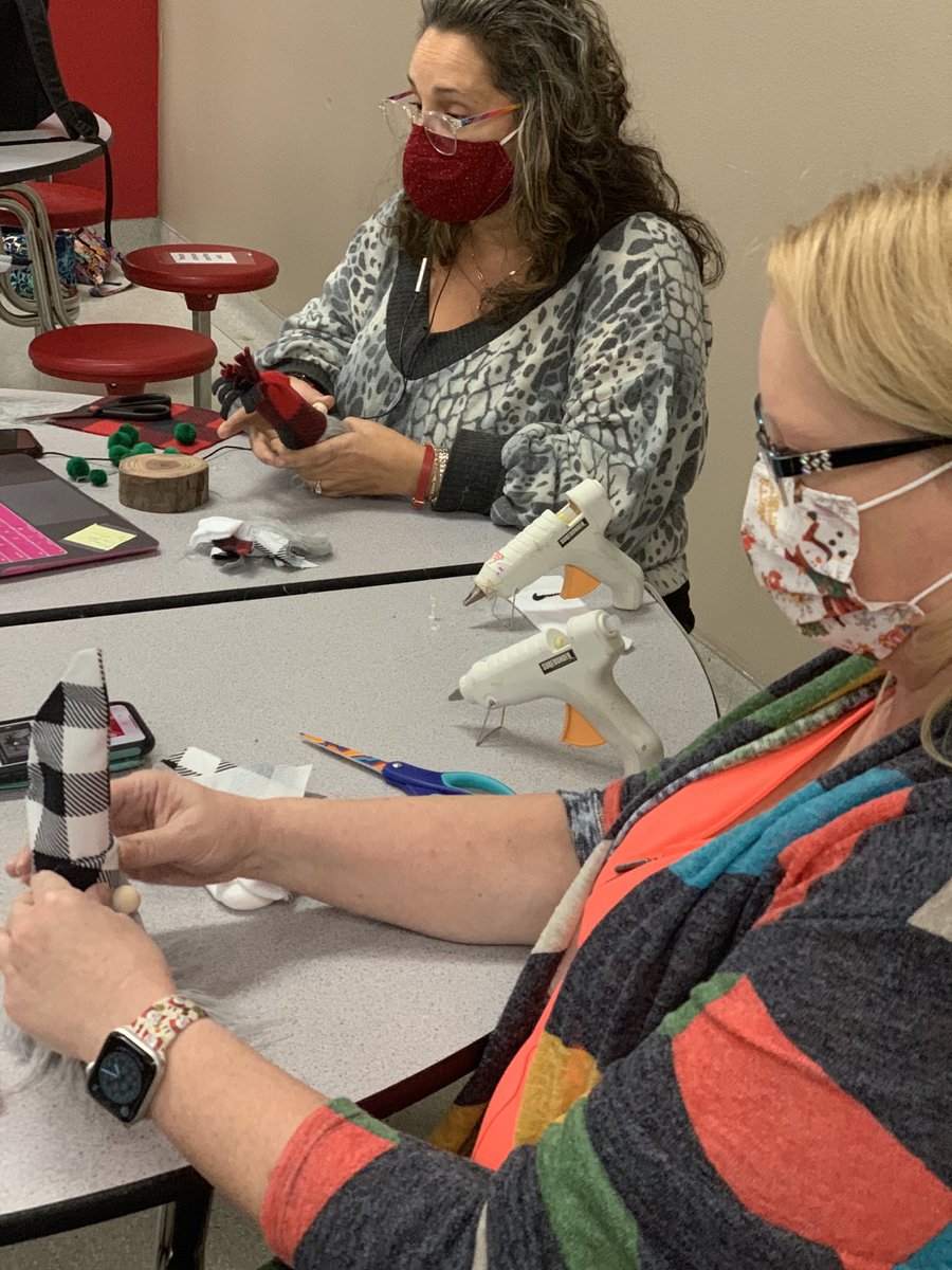 KariDollar's tweet photo. There’s nowhere like Gnome for the Holidays! Faculty Art Party 🎨❤️#gnomevillagenorth ⁦@CMSNorth⁩ ⁦@NopShannon https://t.co/uayTqkvWHe