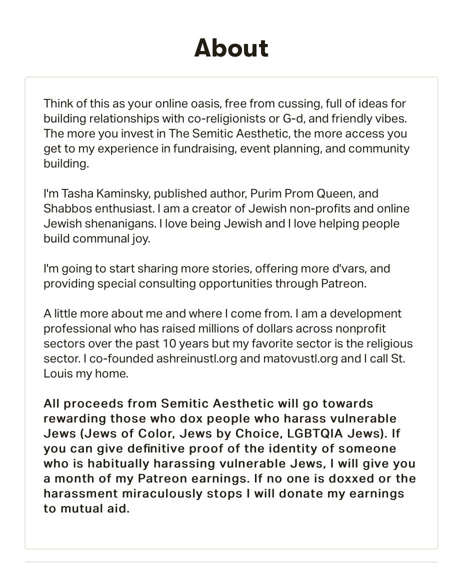 As you know, back in August, Tasha Kaminsky was offering a cash bounty for my personal information. She used a false claim about a hate crime to justify her move. Her friends cheered on and agreed. Including: Rabbi Andy and his wife, Ilana, Max Sparber, and many more.